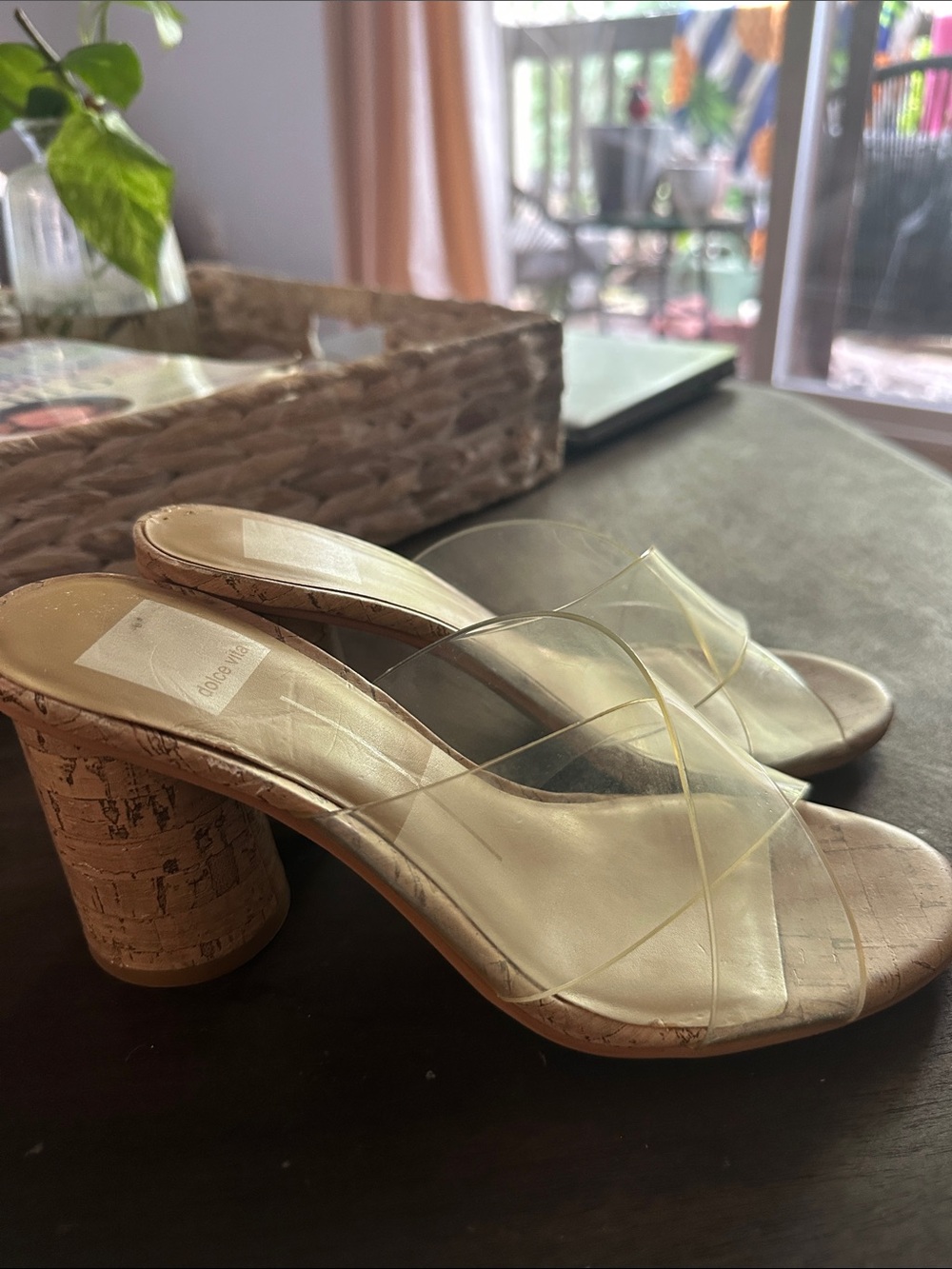 Clear DV (Dolce Vita) Cork Block Heel Sandals